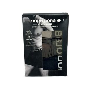 BJORN BORG Men's Performance Boxer Briefs Size Small 3 Pack‎ NEW